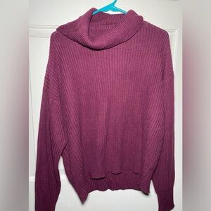 Fashion Nova‎ Women’s Roll With The Flow Turtleneck Sweater Burgundy 1x